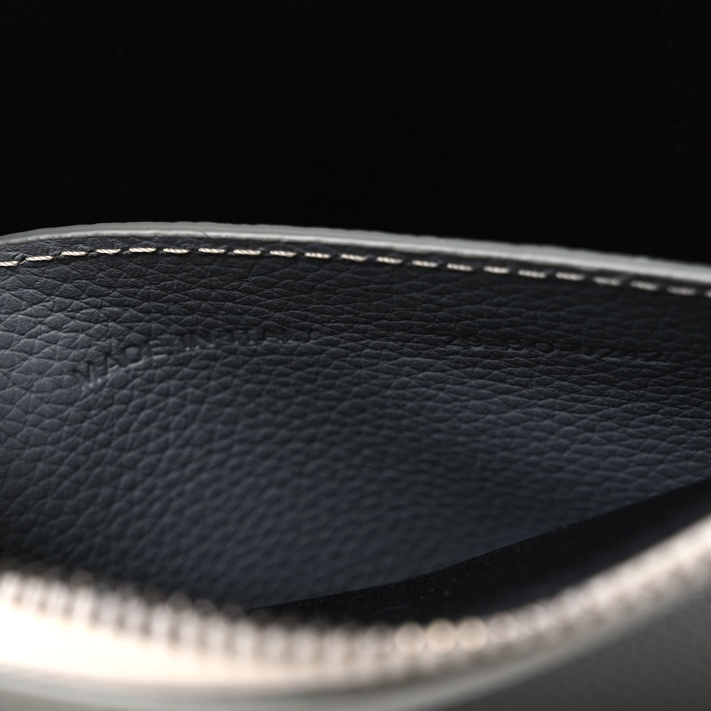 Grained Calfskin 1947 Signature A5 Pouch Grey White