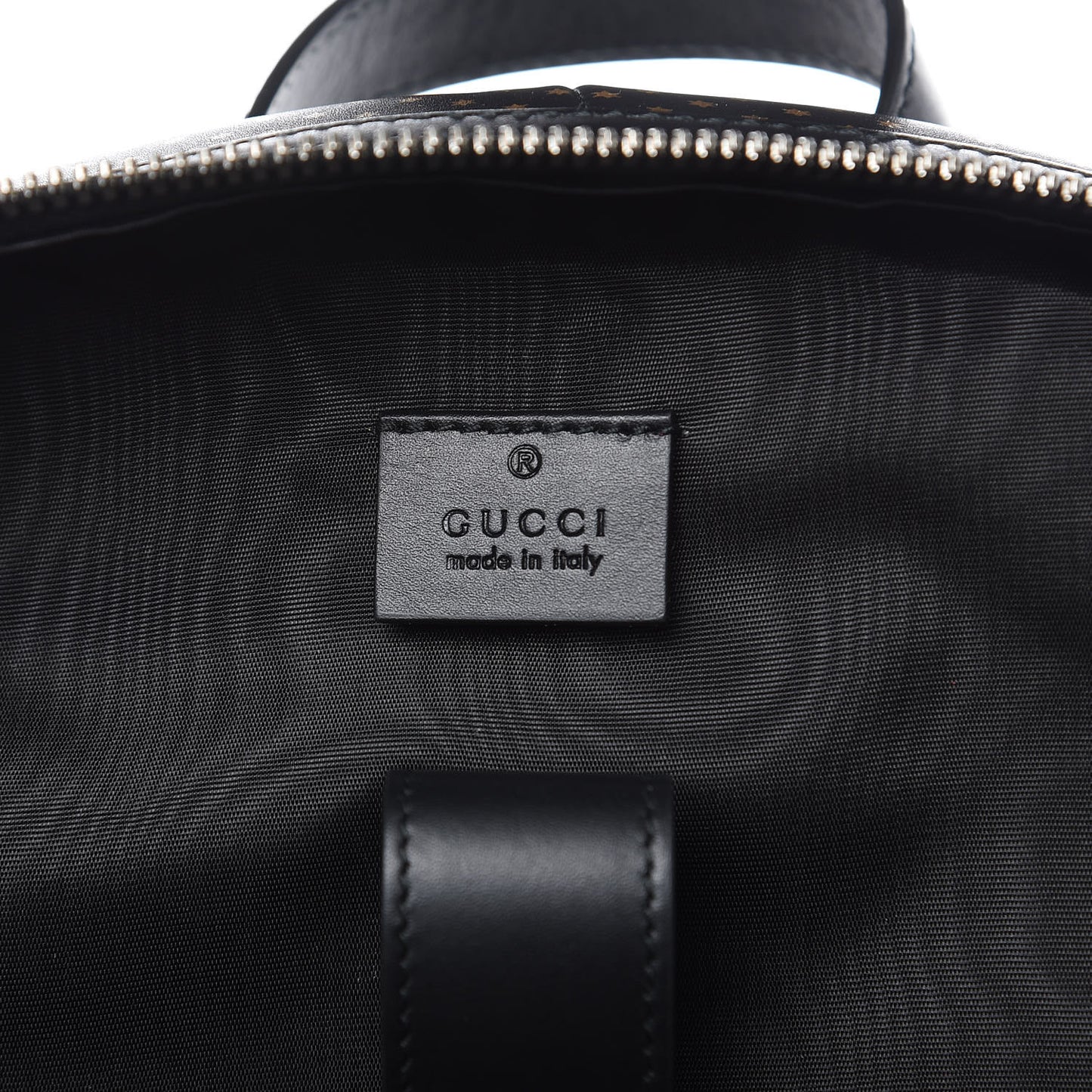 X SEGA Calfskin GUCCY Stars Dome Backpack Black Gold
