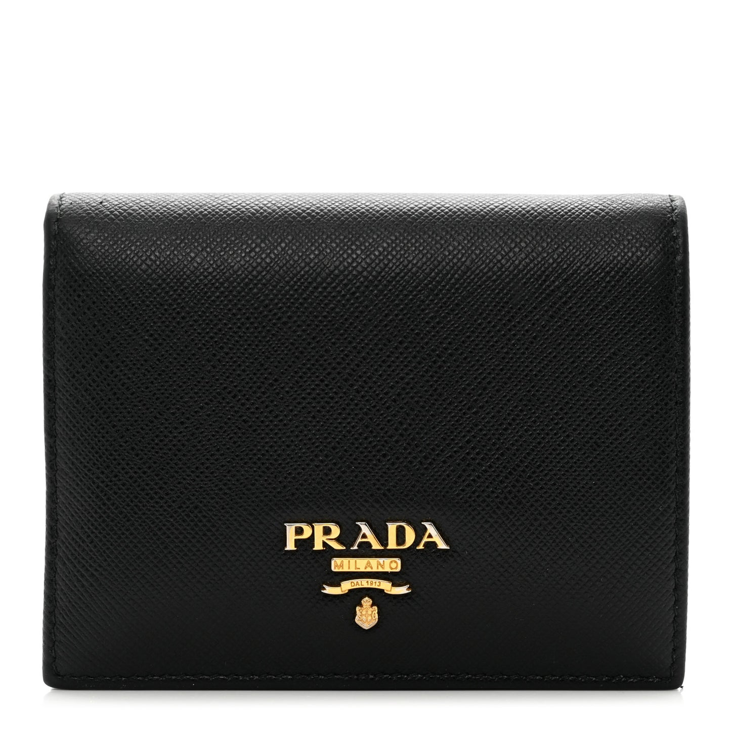 Saffiano Metal Bi-Fold Wallet Black