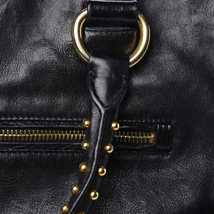 Prada Glace Calf Studded Tote Black 13 of 13