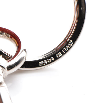 Fendi Calfskin Crystal Crocodile Bag Charm Key Ring Papavero 3 of 4