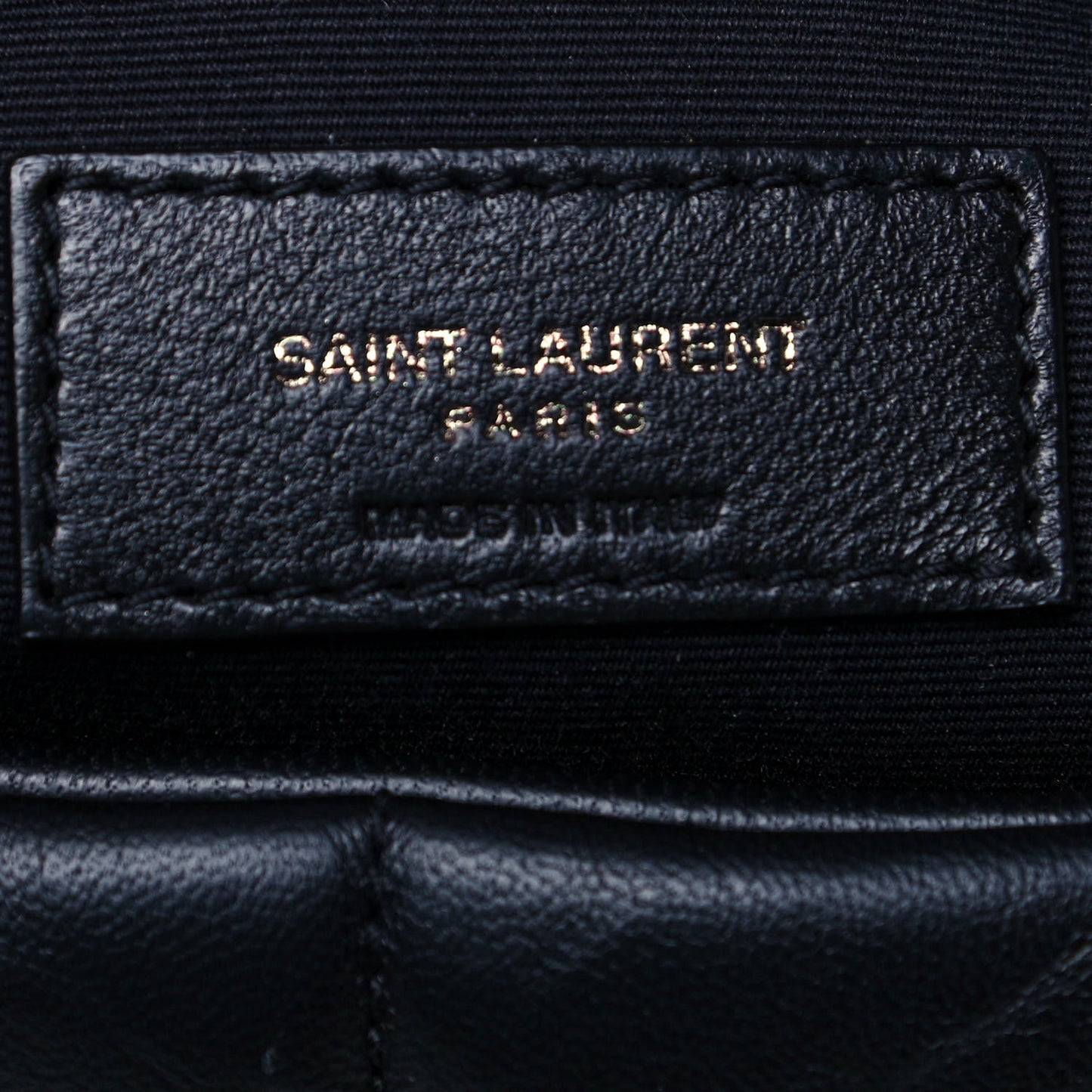 Lambskin Quilted Small Loulou Puffer Monogram Chain Satchel Black