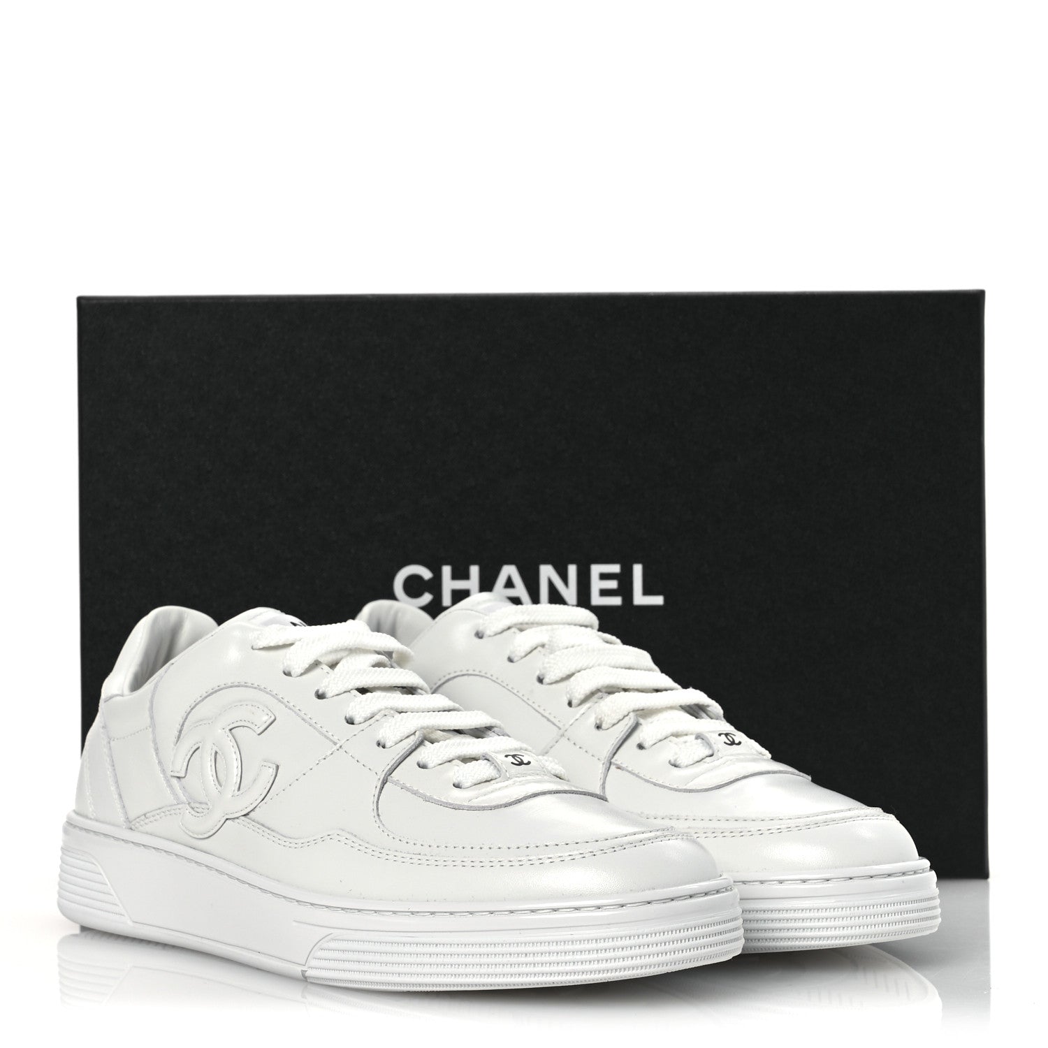 Chanel Calfskin Womens CC Sneakers 40.5 White 11 of 11
