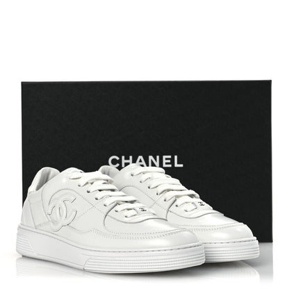 Chanel Calfskin Womens CC Sneakers 40.5 White 11 of 11