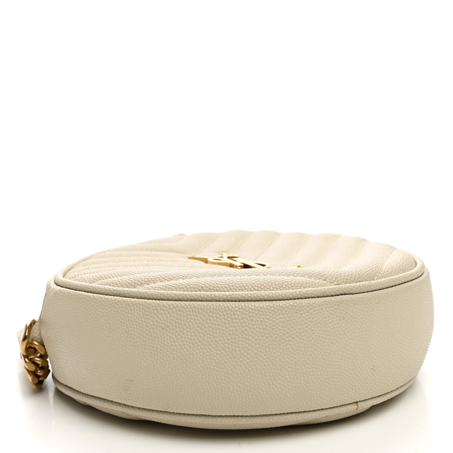 Grain De Poudre Matelasse Chevron Quilted Round Vinyle Camera Bag Crema Soft
