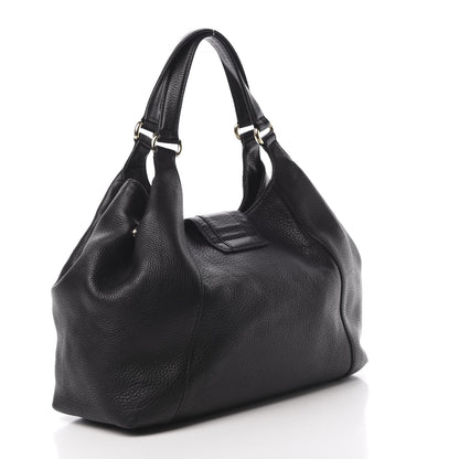Gucci Pebbled Calfskin Medium Greenwich Shoulder Bag Black 3 of 12