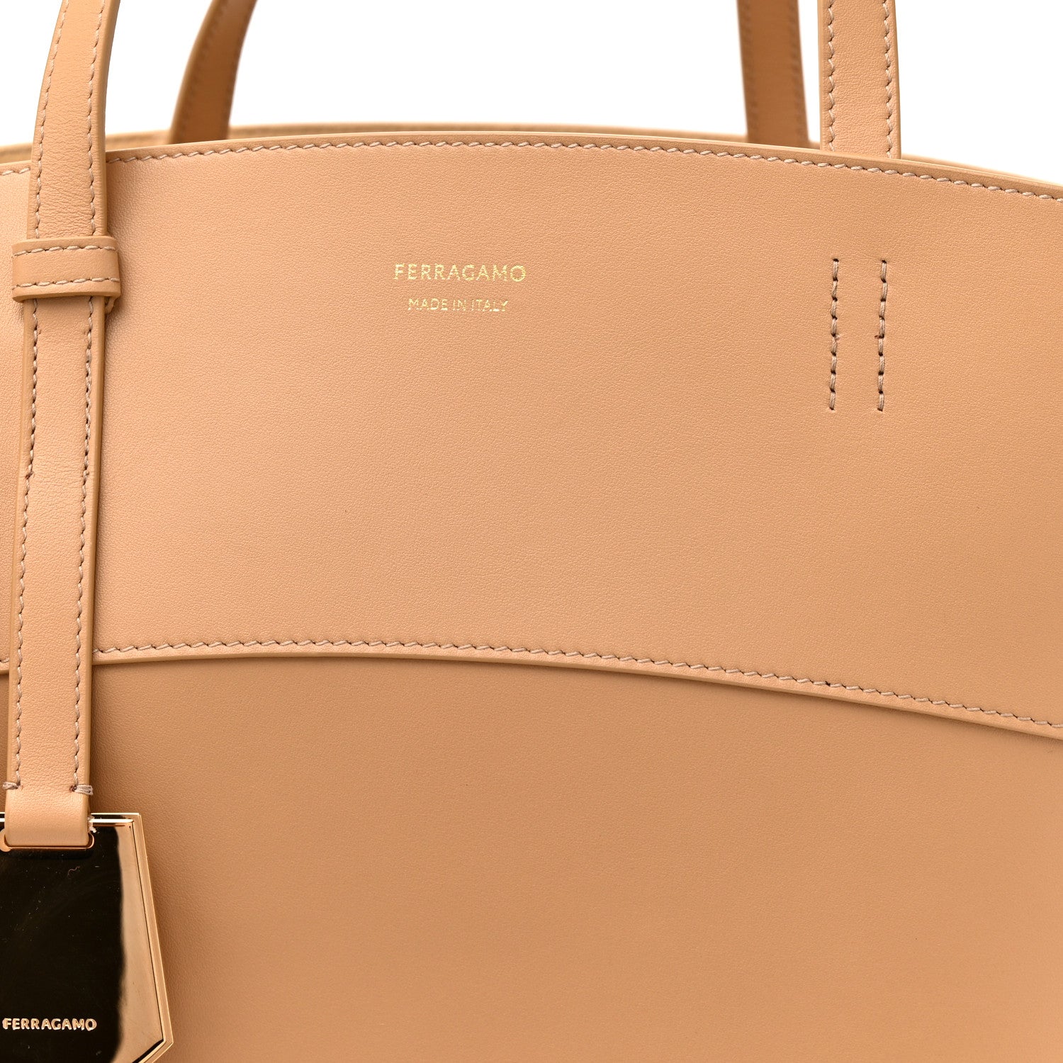 Salvatore Ferragamo Ferragamo Calfskin Charming Tote Light Camel 8 of 11