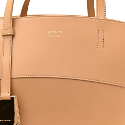Salvatore Ferragamo Ferragamo Calfskin Charming Tote Light Camel 8 of 11