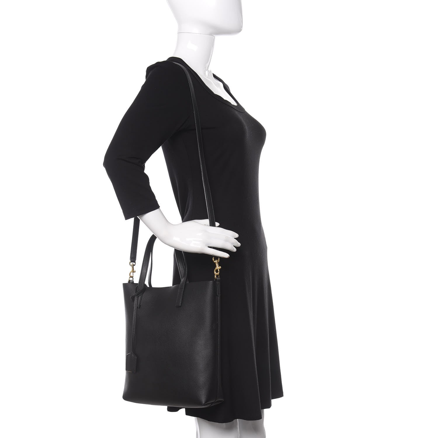 Saint Laurent Calfskin Toy Shopping Tote Black 2 of 12