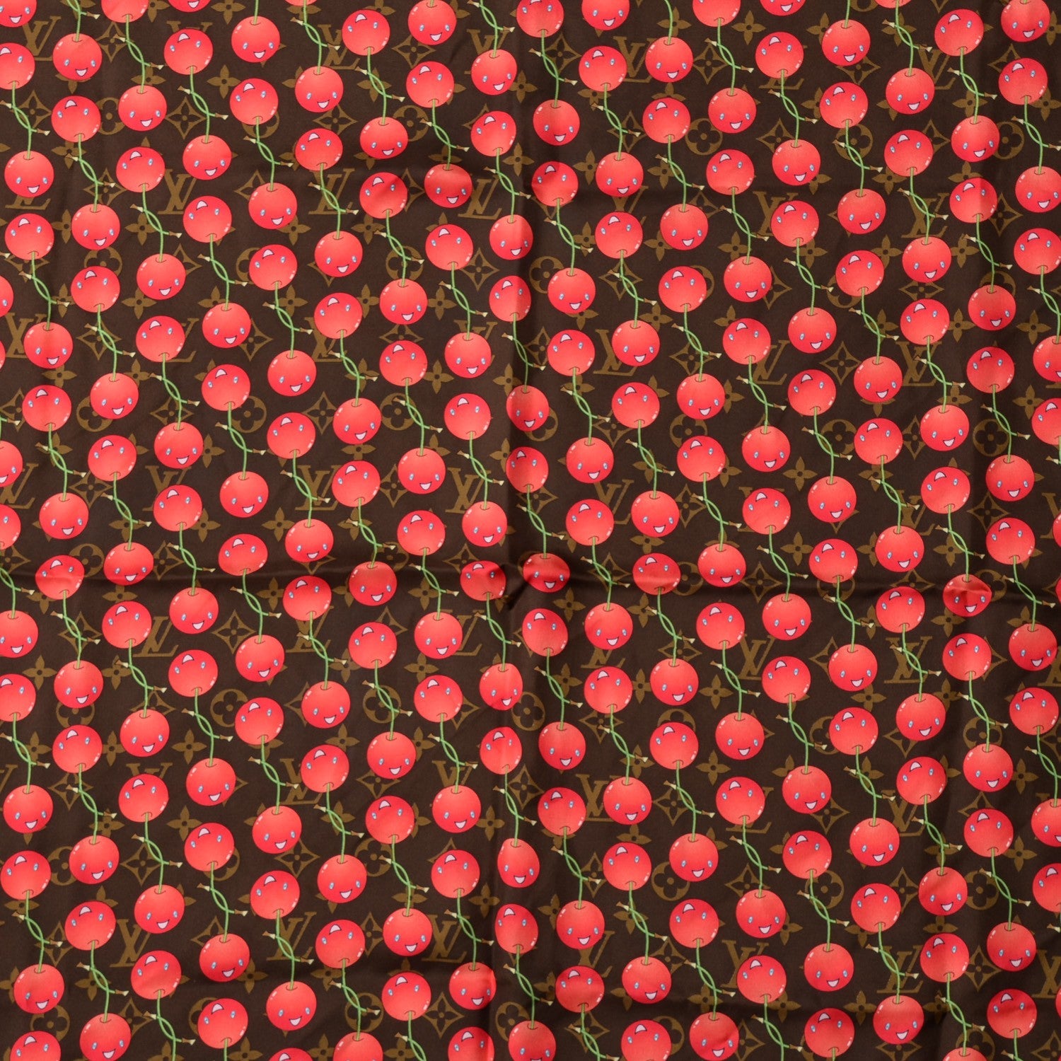 Louis Vuitton Silk Monogram Cerises Scarf 1 of 3