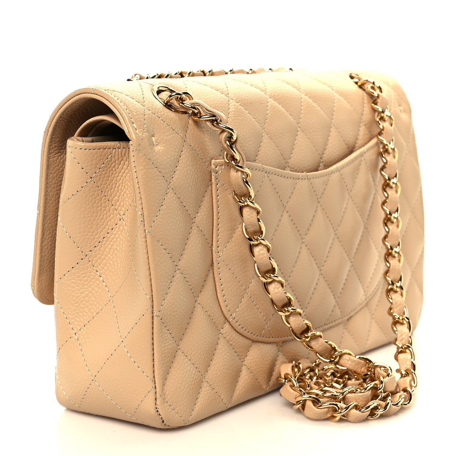 Chanel Caviar Quilted Medium Double Flap Beige Clair 3 of 12