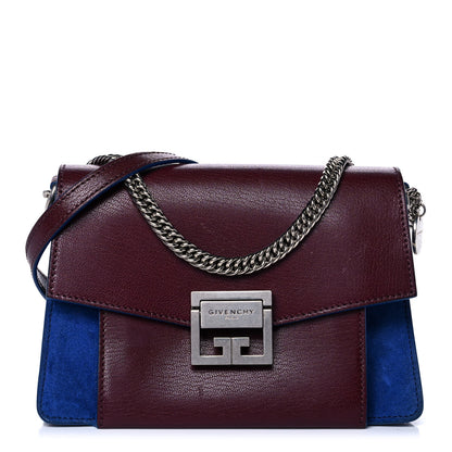 Givenchy Goatskin Suede Small GV3 Shoulder Bag Aubergine Blue 1 of 11