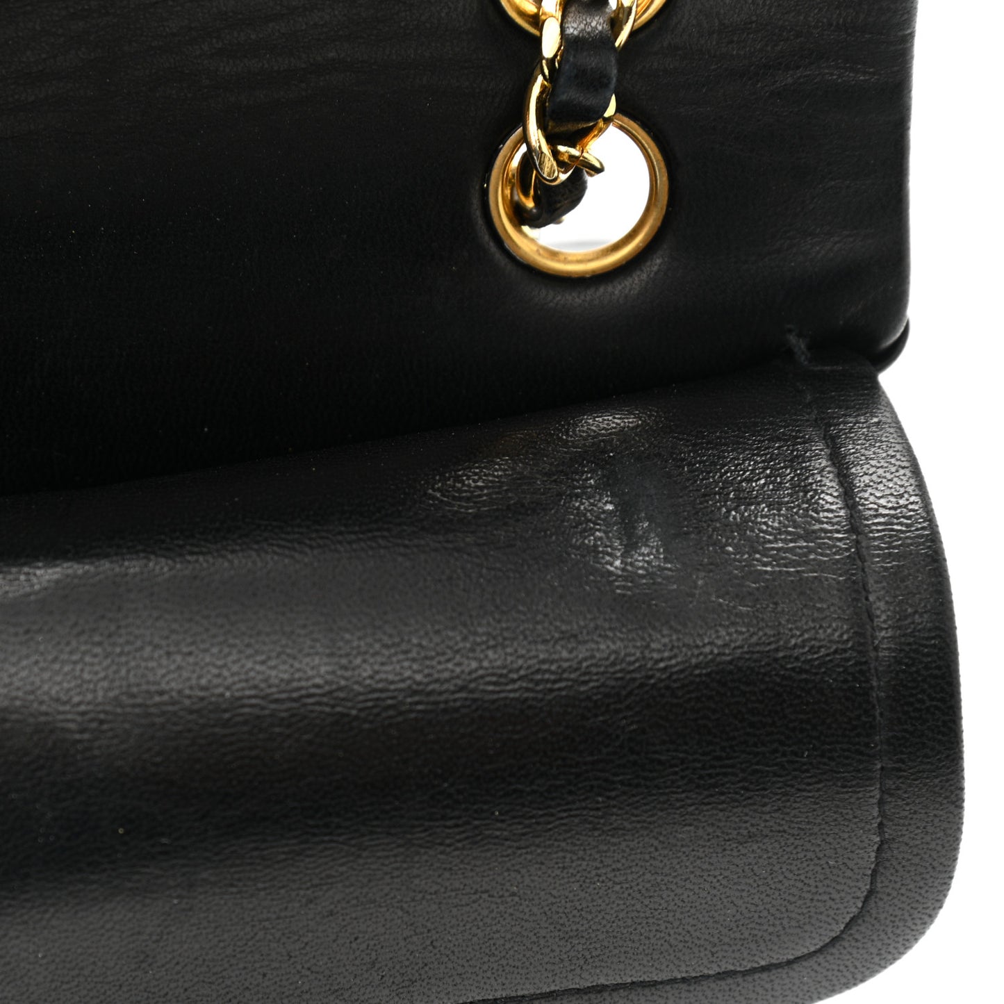Lambskin Quilted Small Double Flap Black