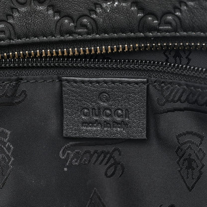 Gucci Guccissima Medium Zippered Shopping Tote Black 6 of 10