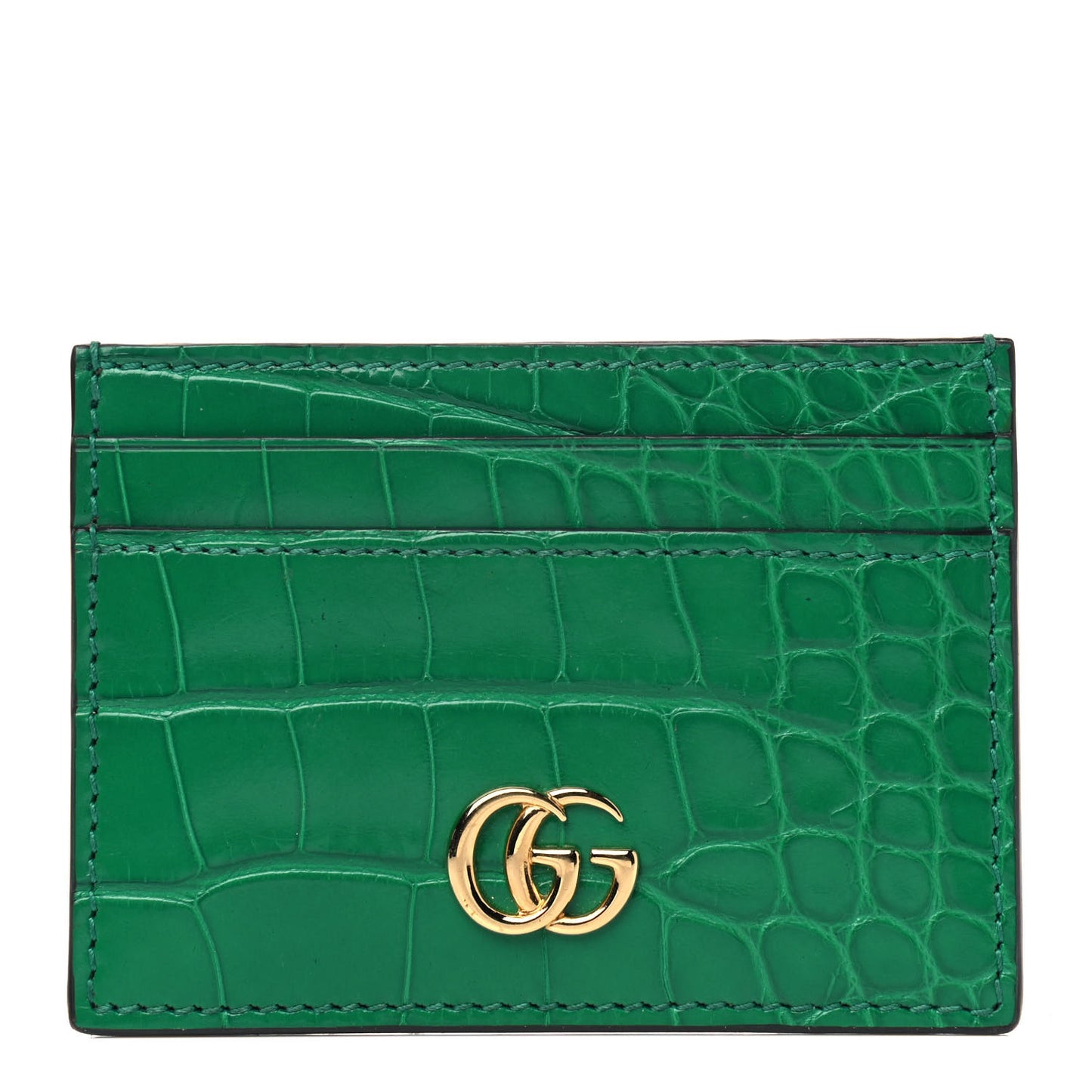 Alligator GG Marmont Card Holder Emerald