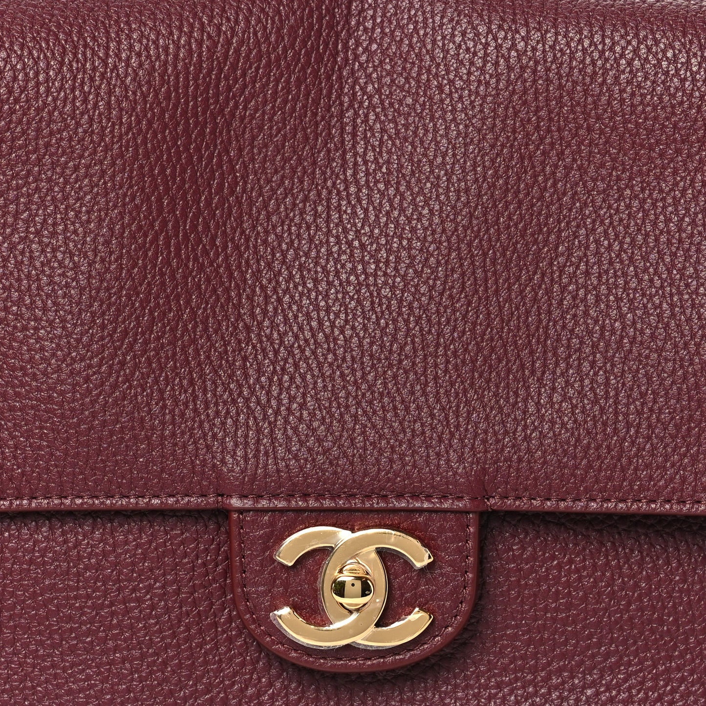 Grained Calfskin Small Souplissimo Maxi Flap Burgundy