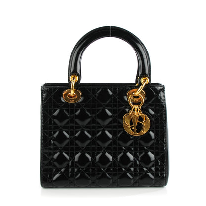 Christian Dior Patent Cannage Medium Lady Dior Black 1 of 8