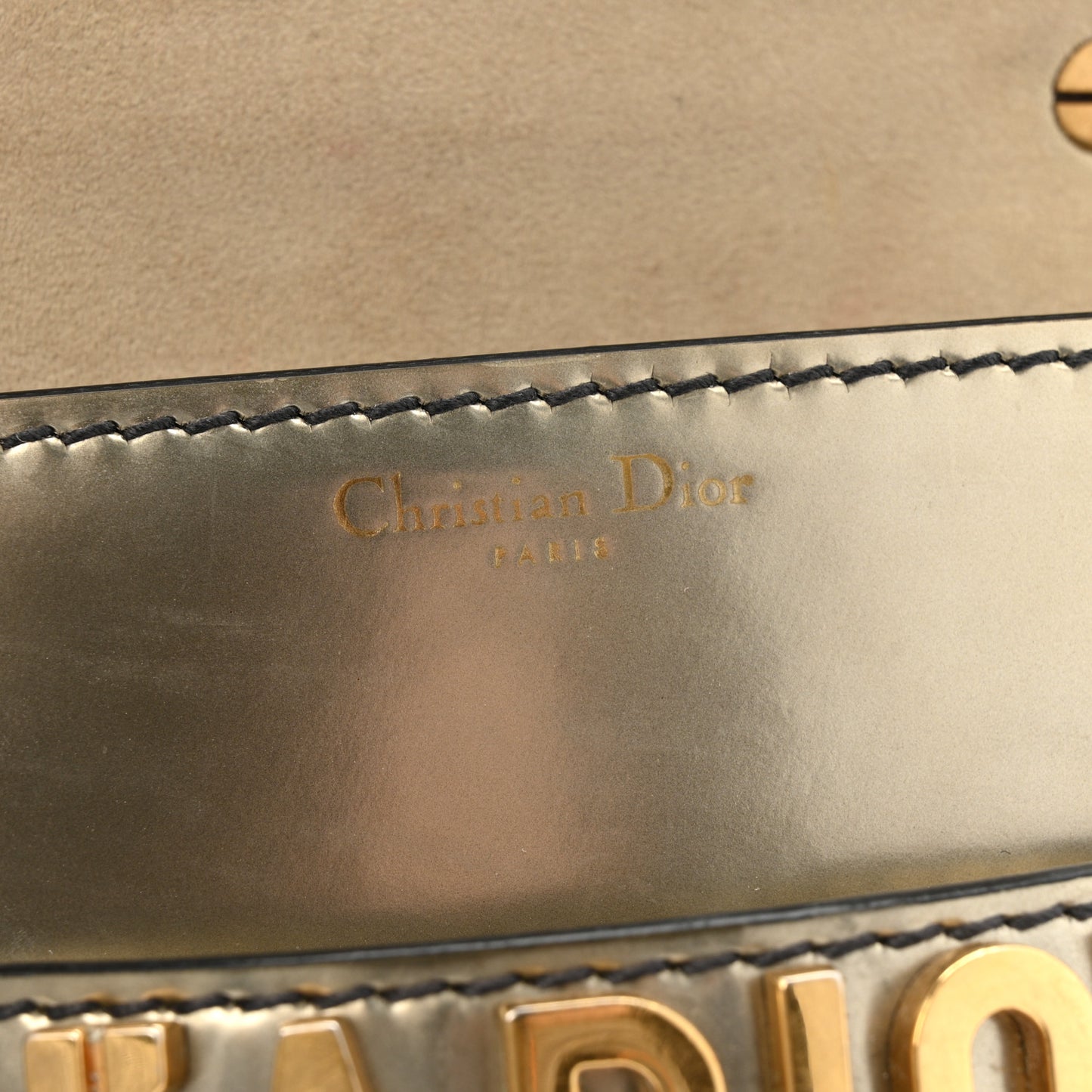 Metallic Calfskin J'Adior Mini Chain Flap Bag Gold