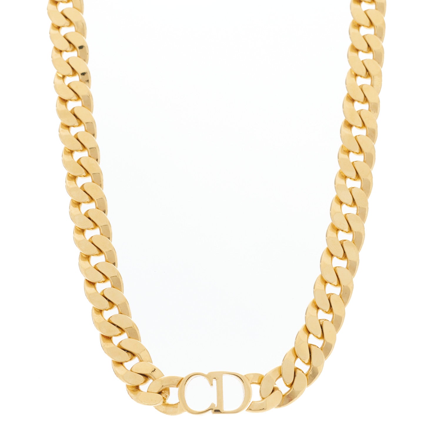 Christian Dior Metal Danseuse Etoile Chain Choker Necklace Gold 1 of 6