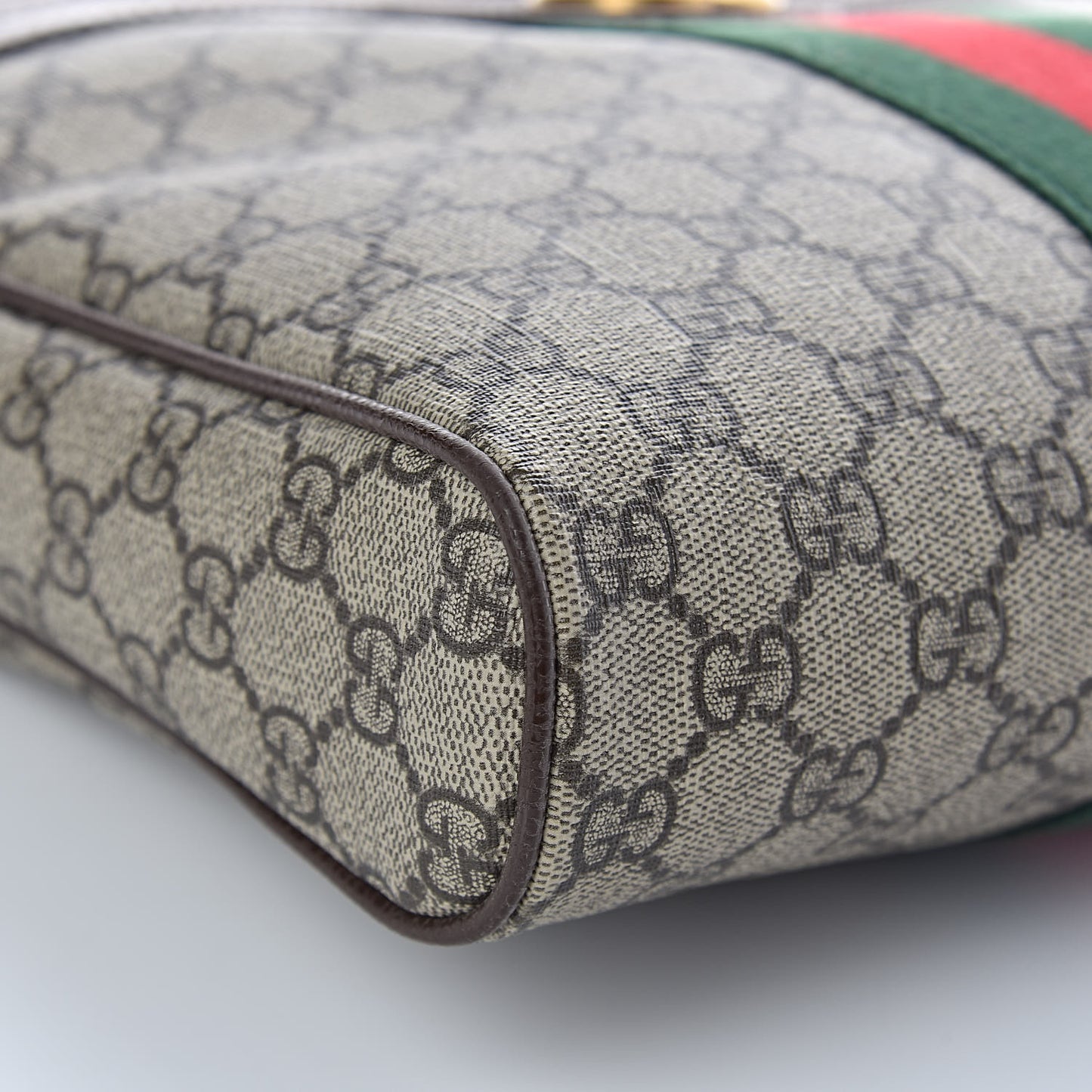 GG Supreme Monogram Web Medium Ophidia Messenger Bag Brown