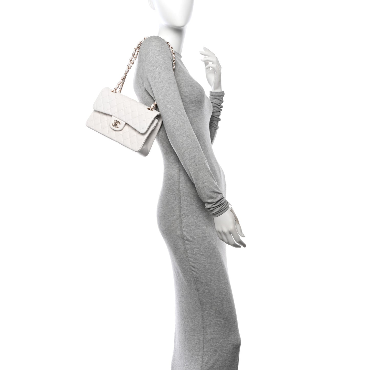 Caviar Quilted Small Double Flap White