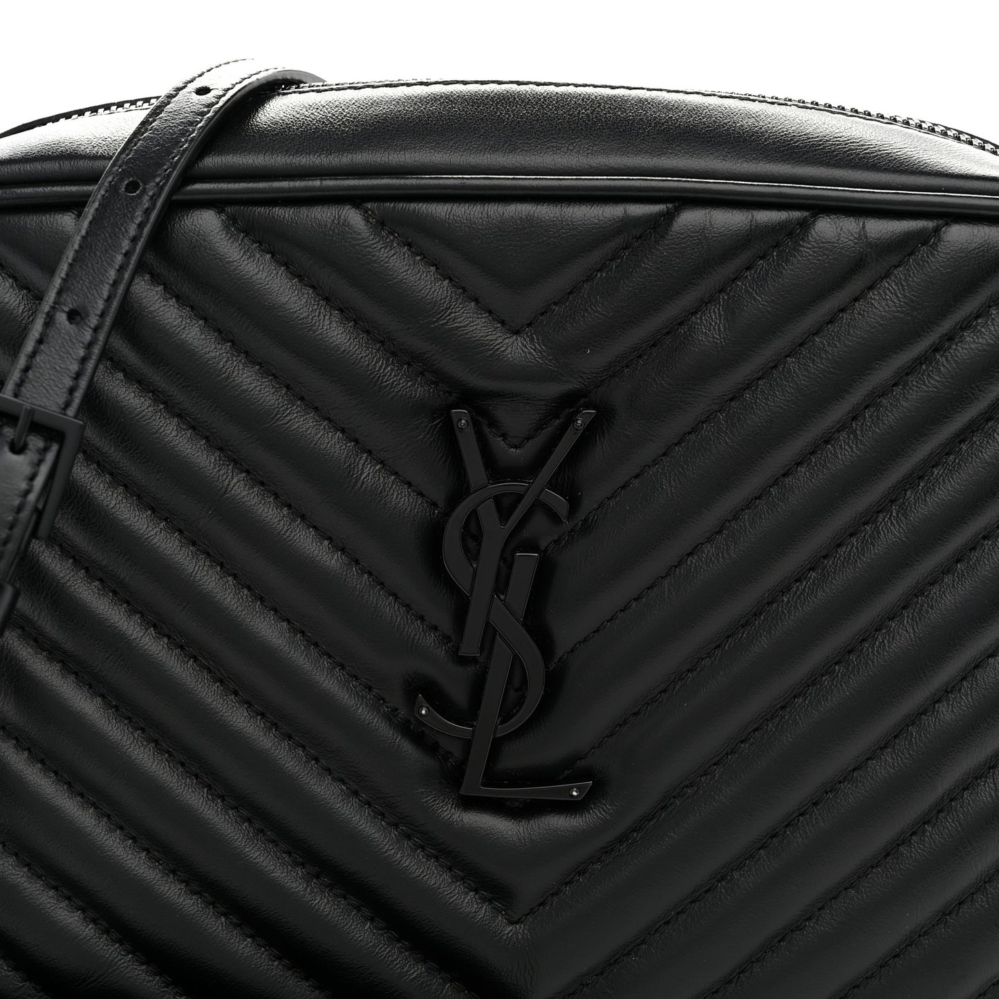 Calfskin Matelasse Monogram Monochrome Lou Camera Bag Black