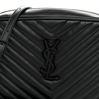 Saint Laurent Calfskin Matelasse Monogram Monochrome Lou Camera Bag Black 8 of 10