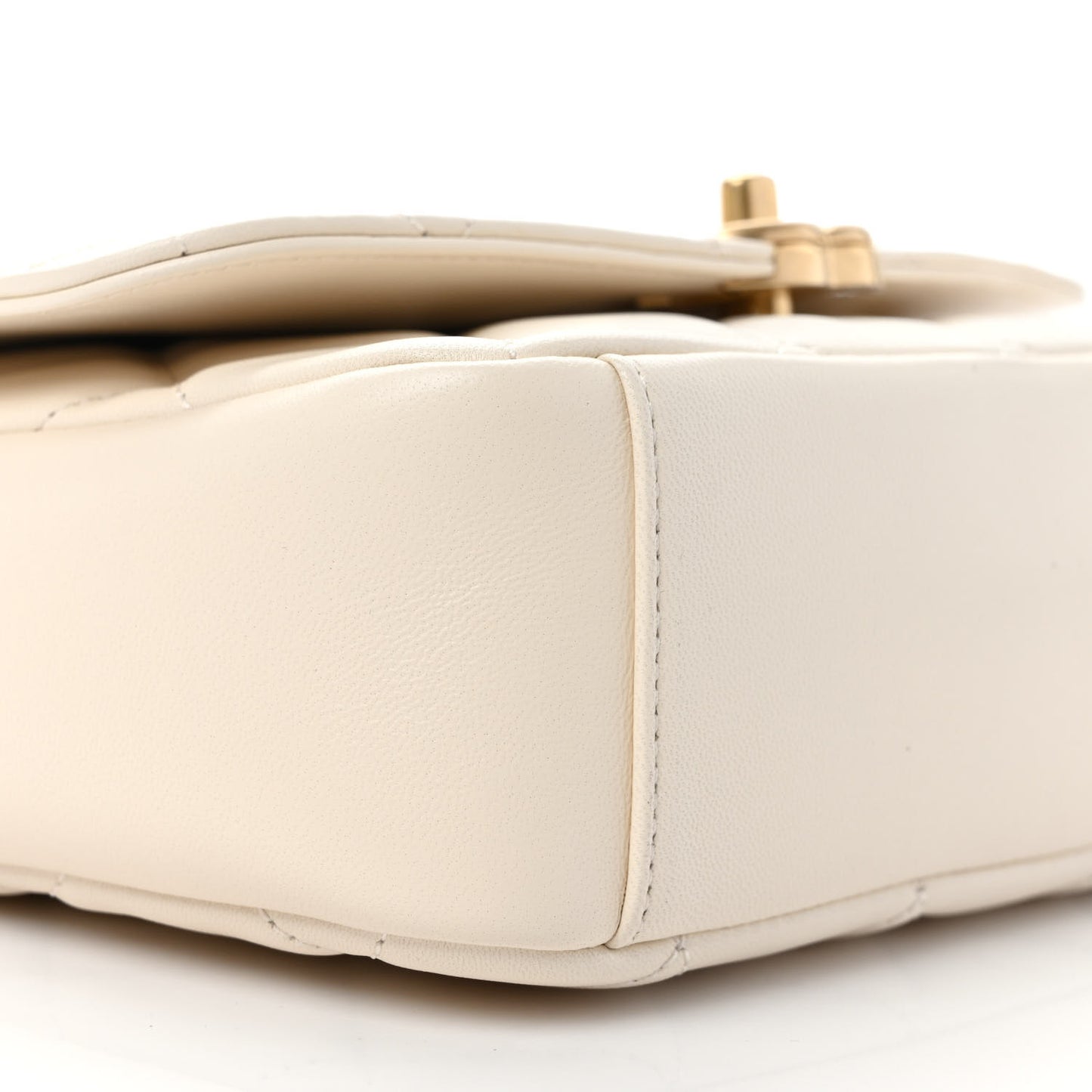Lambskin Quilted CC Coin Flap Bag White