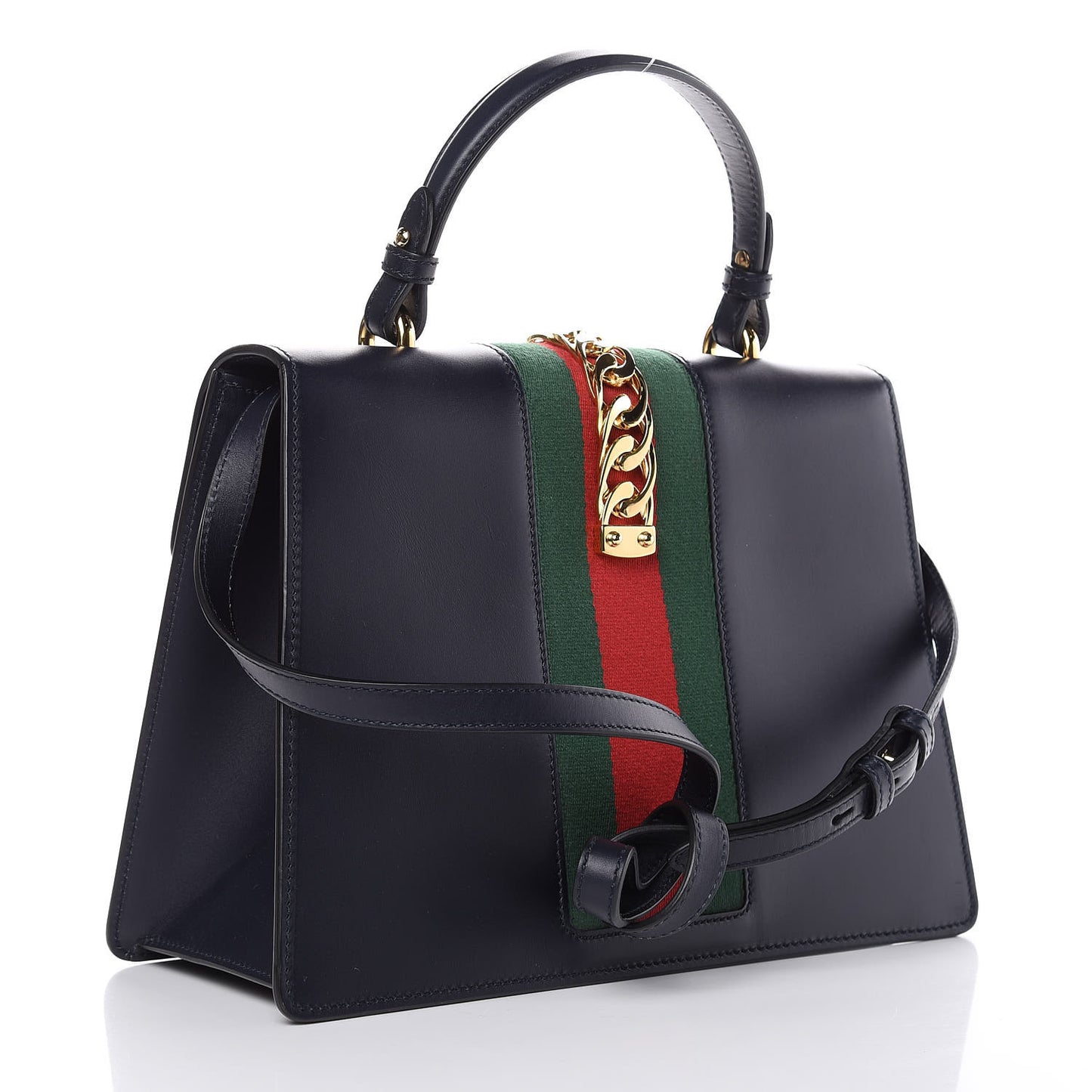 Calfskin Medium Sylvie Top Handle Bag Blue