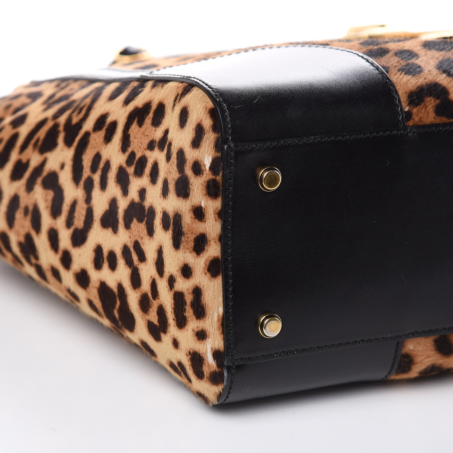 Gucci Pony Hair Jaguar Print Medium Lady Buckle Top Handle Bag Black 8 of 18