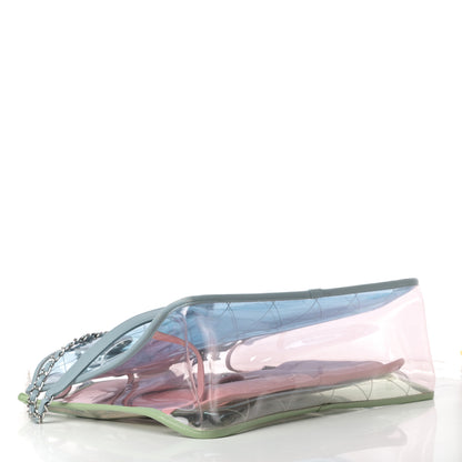 Chanel Lambskin PVC Quilted Medium Coco Splash Shopping Bag Blue Green Pink 4 of 12