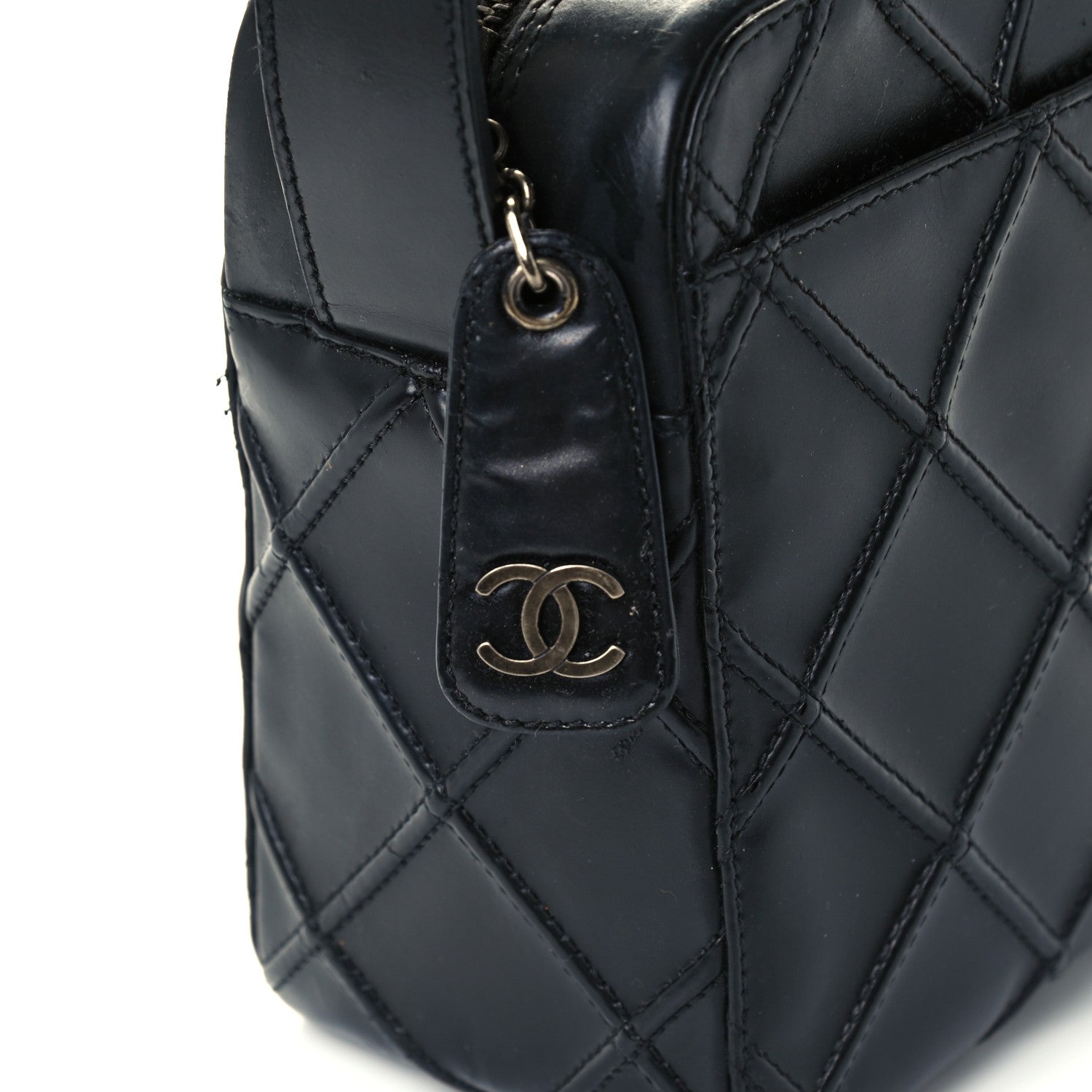 Chanel Patent Diamond Stitch Shoulder Bag Black 8 of 14