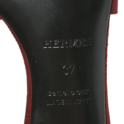 Hermes Suede Goatskin Oasis Sandals 37 Rouge Marsala 8 of 9