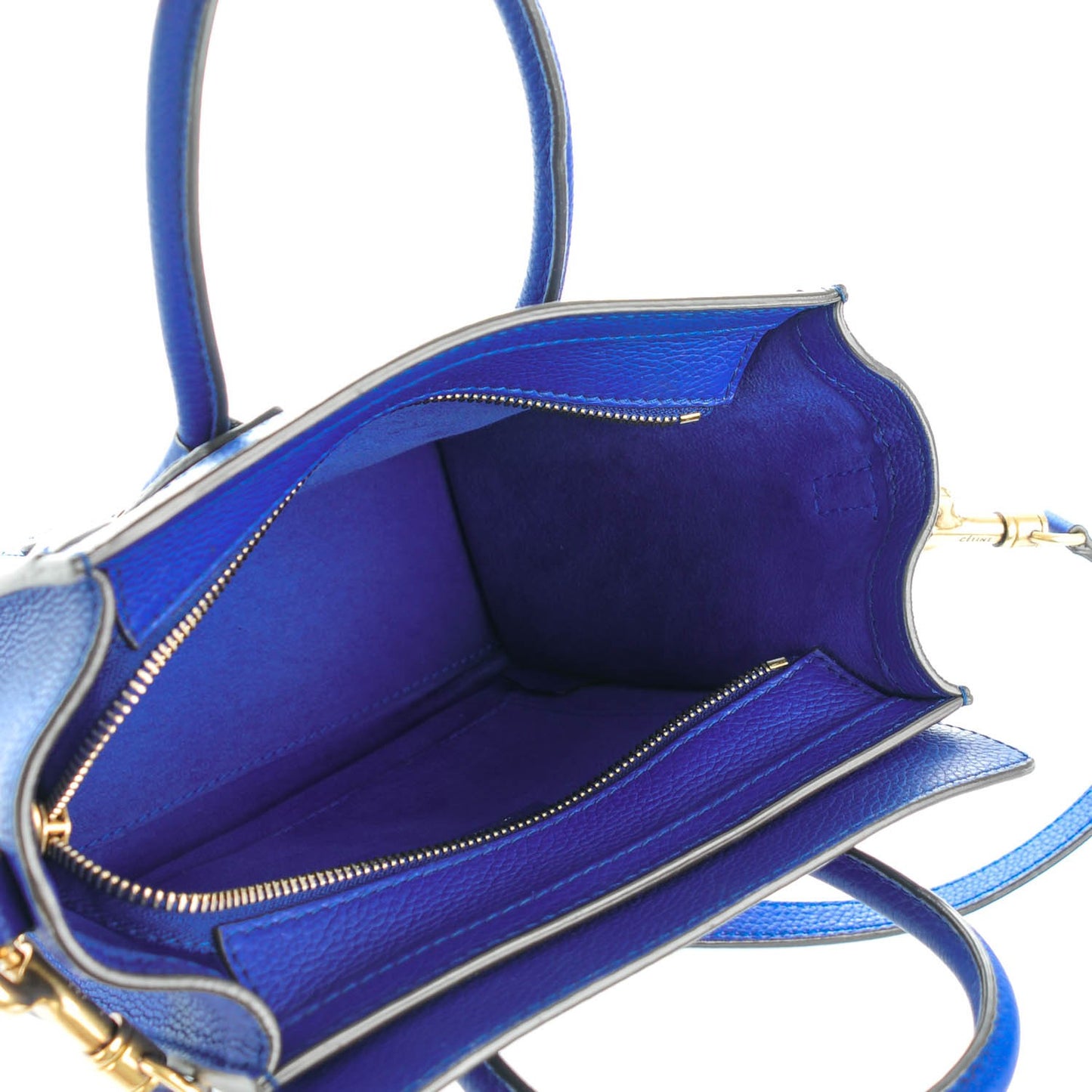 Drummed Calfskin Nano Luggage Indigo