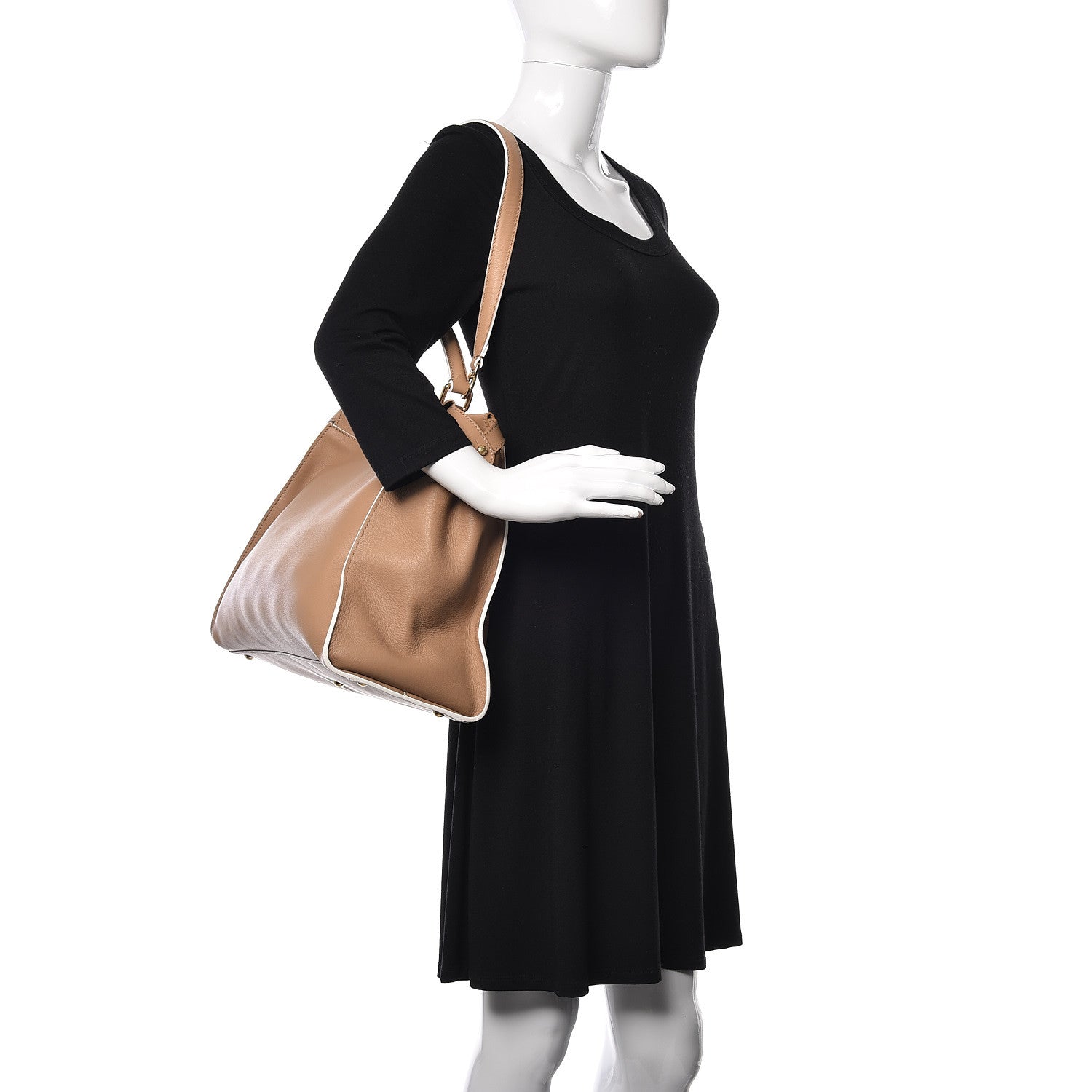 Fendi Vitello Seta Burro Large Peekaboo Iconic Satchel Cuoio Cobalto 3 of 11