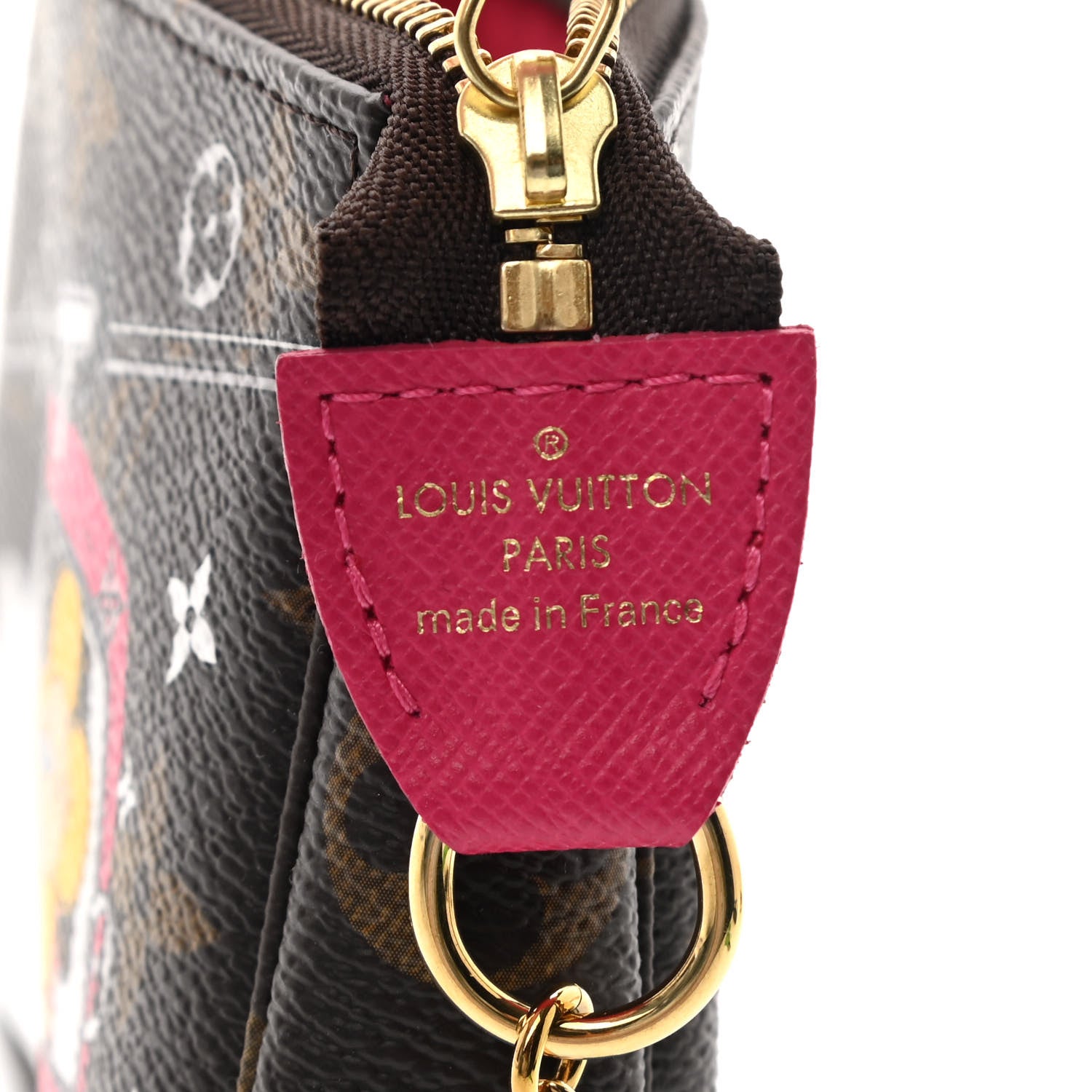 Louis Vuitton Monogram 2019 Christmas Animation Mini Courchevel Pochette Accessories Fuchsia 6 of 7