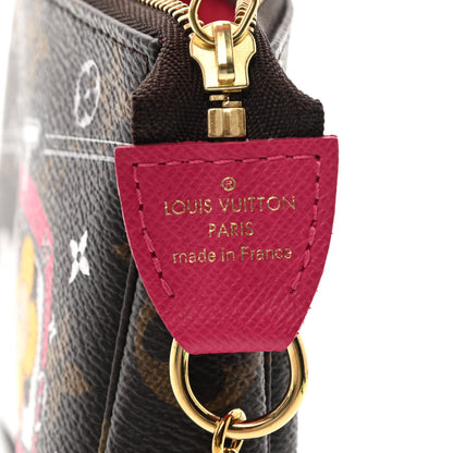 Louis Vuitton Monogram 2019 Christmas Animation Mini Courchevel Pochette Accessories Fuchsia 6 of 7