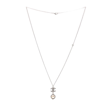 Chanel Crystal Pearl CC Lace Camellia Necklace Gold 4 of 6