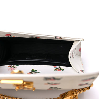 Saint Laurent Calfskin Prairie Flower Printed Small Classic Monogram Kate Satchel White 5 of 15