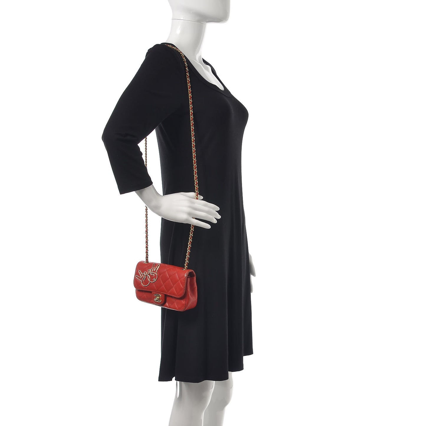Lambskin Quilted Extra Mini V For Victory Flap Red