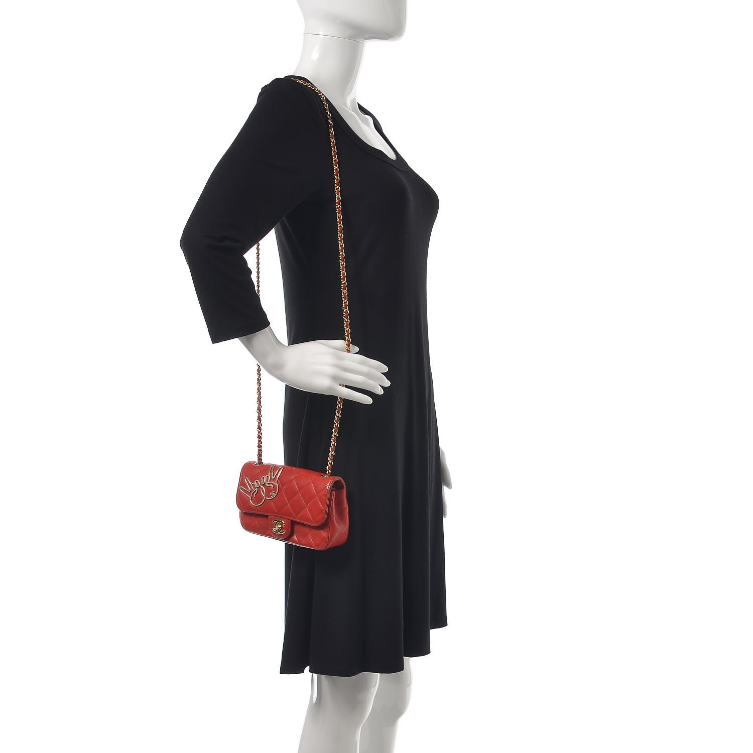 Chanel Lambskin Quilted Extra Mini V For Victory Flap Red 2 of 18