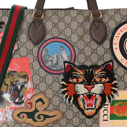 Gucci Soft GG Supreme Monogram Courrier Medium Crossbody Tote Beige New Acero 8 of 11