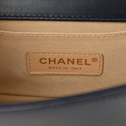 Chanel Lambskin Chain Quilted Small Boy Flap Navy 6 of 10