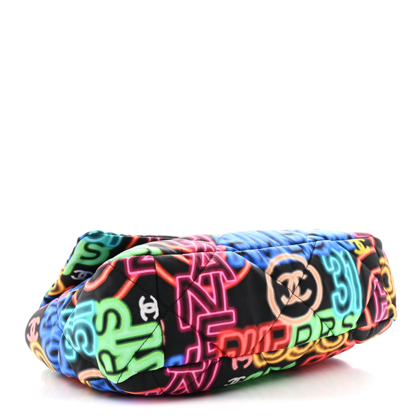 Fabric Printed Neon Graffiti Large Chanel 19 Flap Black Multicolor