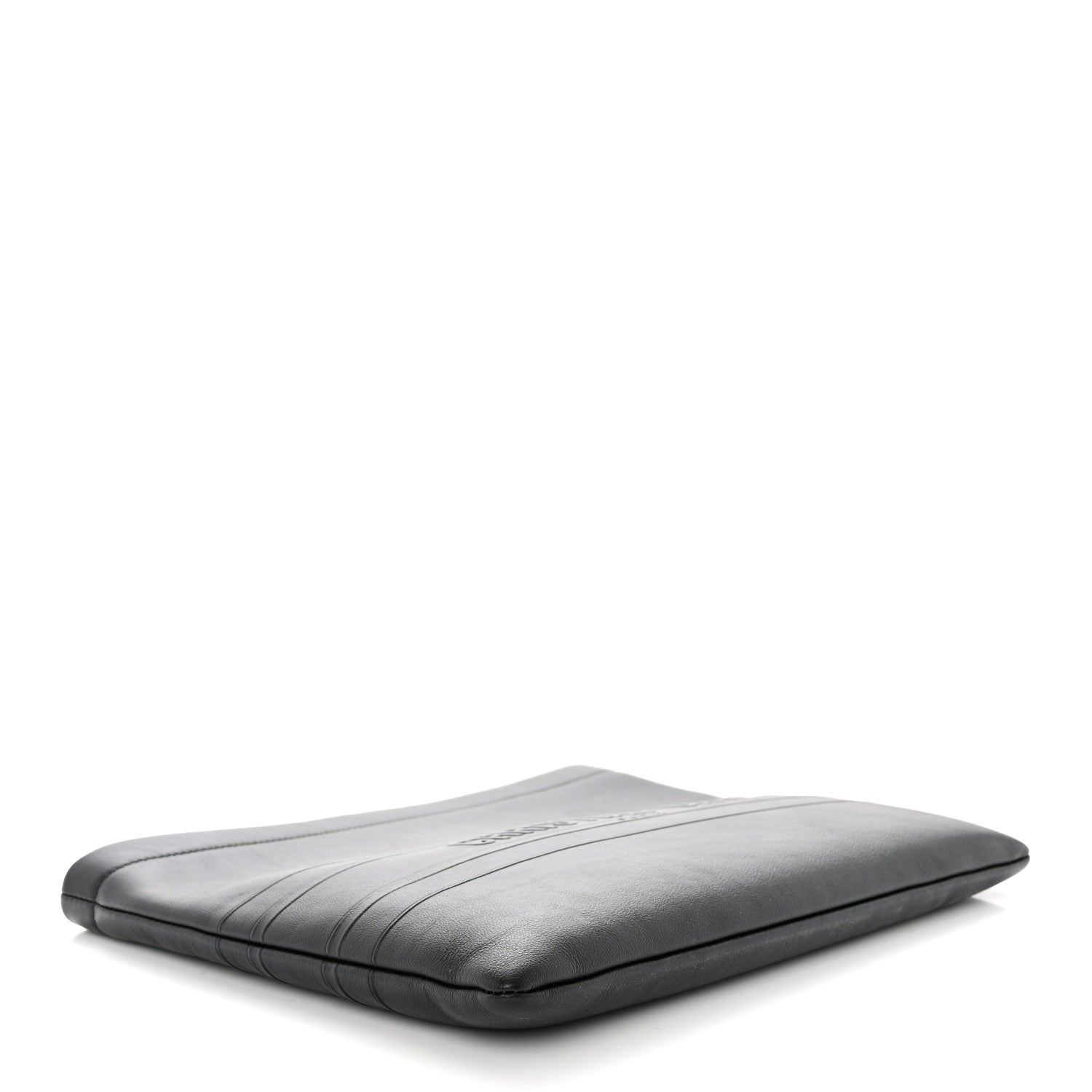 Christian Dior Calfskin Embossed Logo Zip Clutch Black 4 of 7