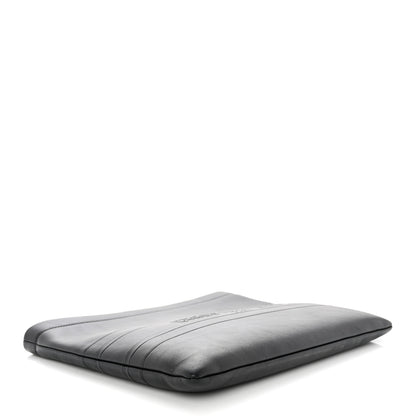 Christian Dior Calfskin Embossed Logo Zip Clutch Black 4 of 7