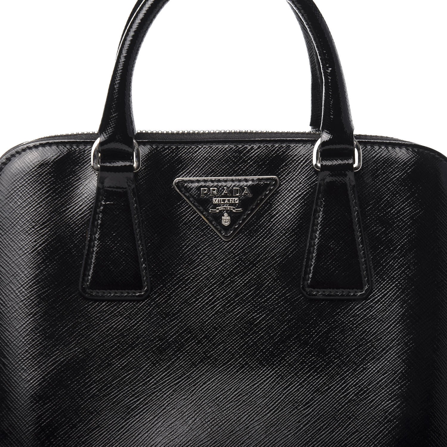 Prada Saffiano Vernice Small Promenade Tote Black 10 of 10