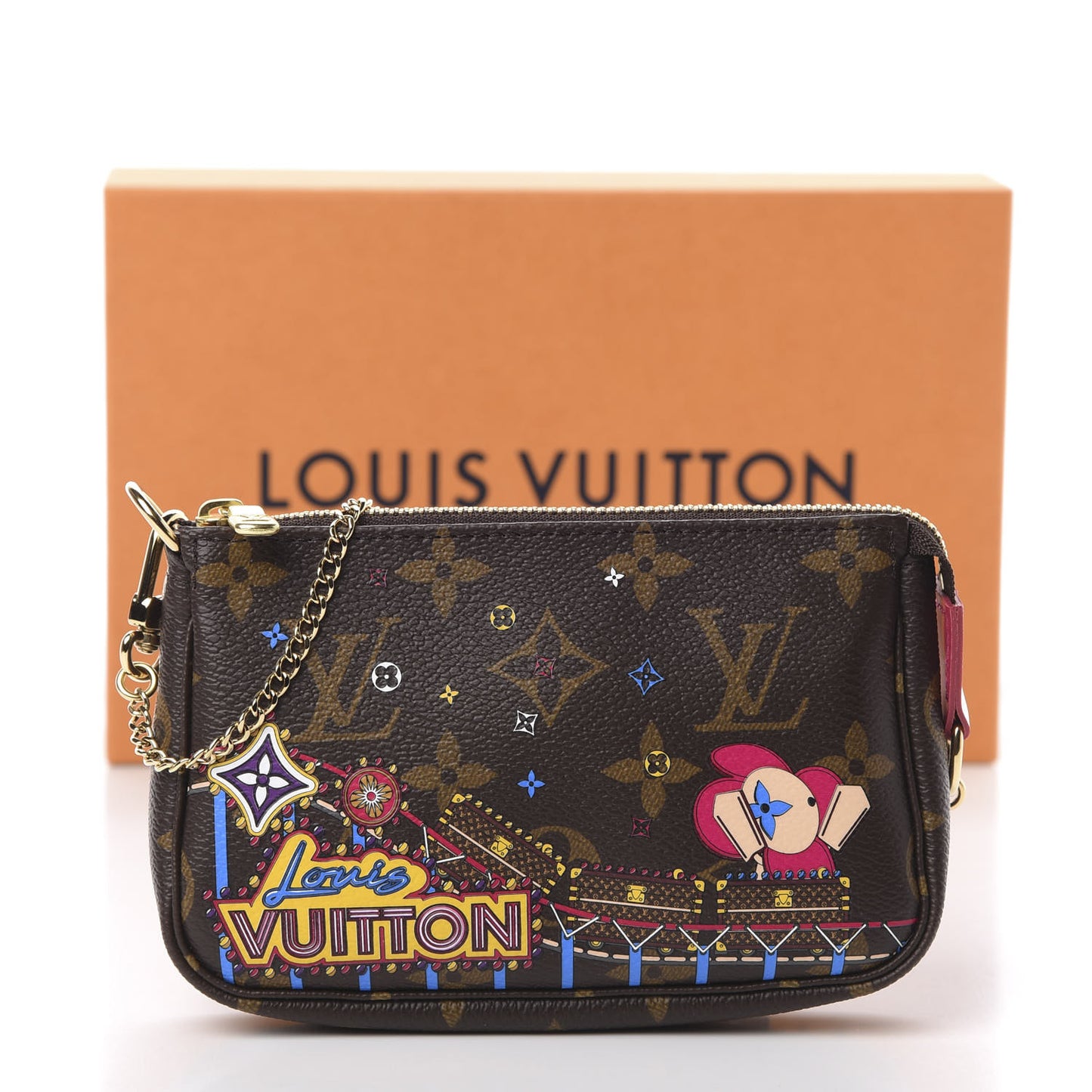 Monogram 2020 Christmas Animation Roller Coaster Mini Pochette Accessories Pivoine