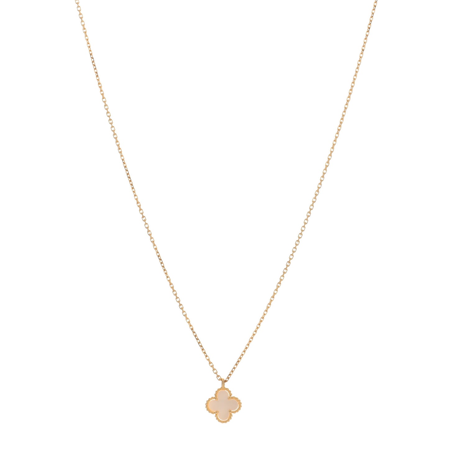 18K Yellow Gold Mother of Pearl Sweet Alhambra Pendant Necklace