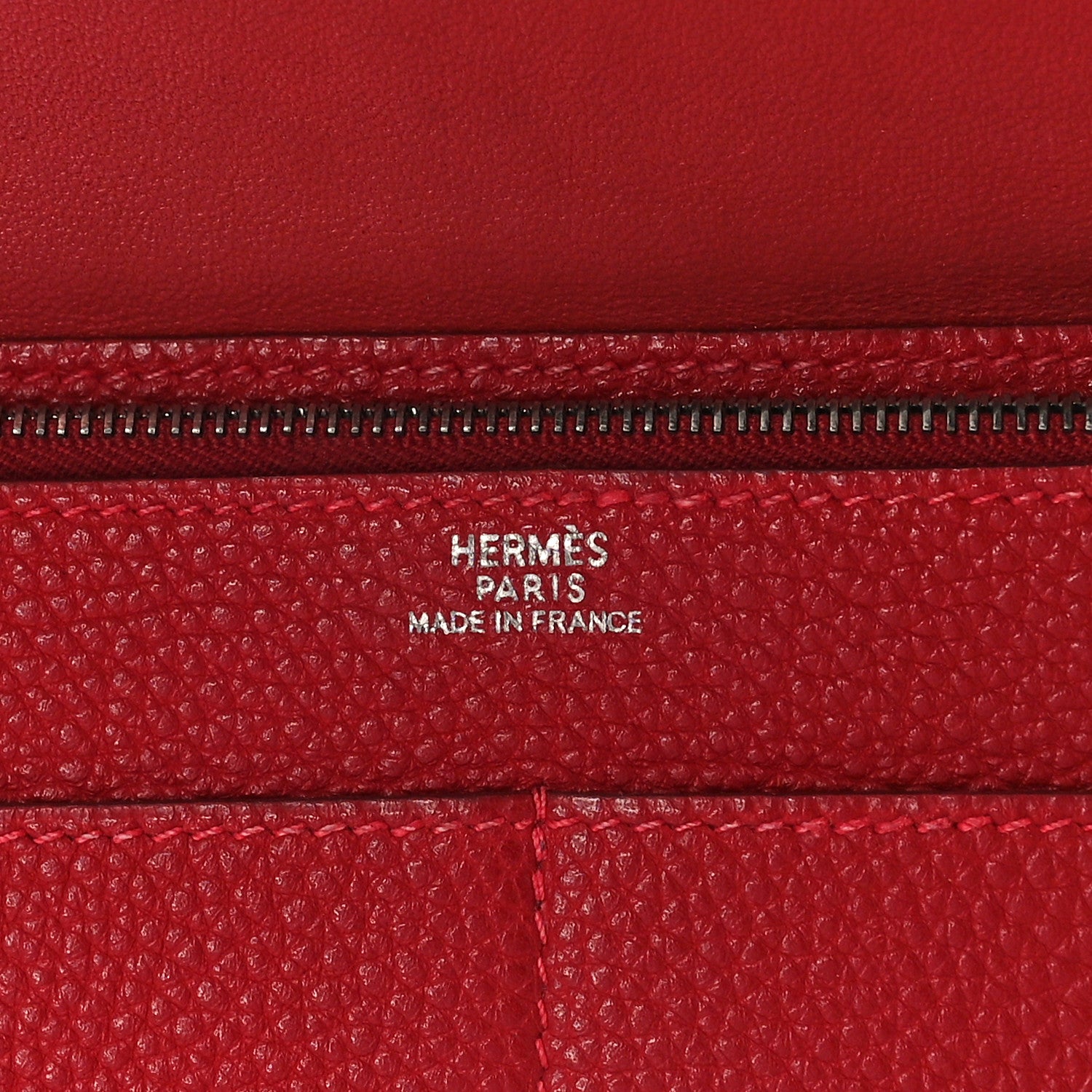 Hermes Togo Dogon Duo Wallet Rouge Casaque 6 of 11